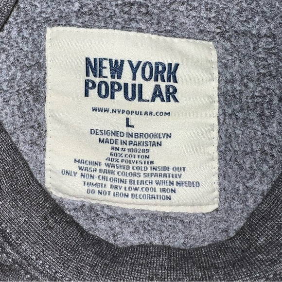 New York Popular Grey “BOSTON” Sweatshirt - Large - Picture 7 of 7